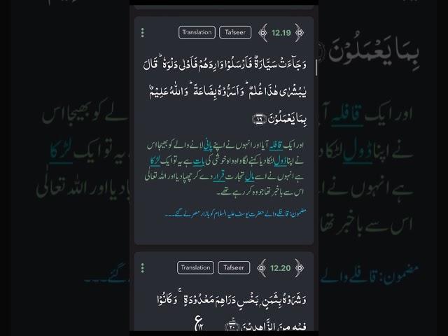 Surat Yousuf Ayat No 19 with Urdu translation #qurantranslation#ayat#ownvoice#short#shorts#viral