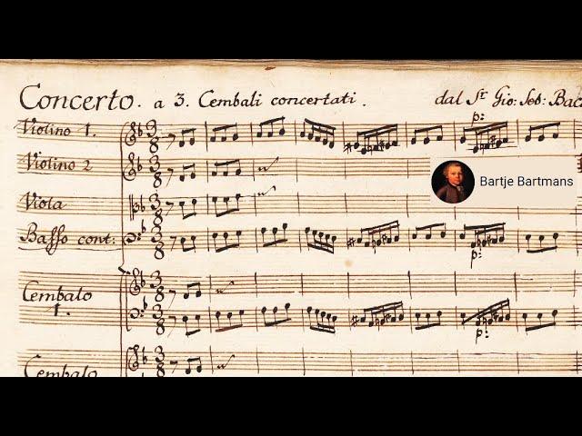 J.S. Bach - Concerto I for Three Harpsichords, BWV 1063 (c. 1740)