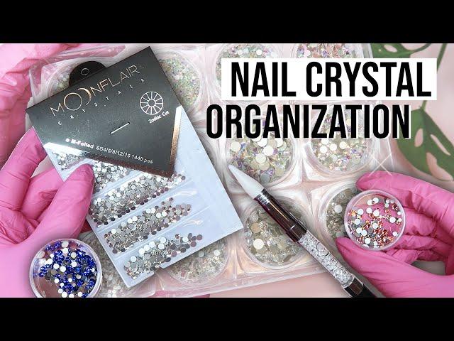 Organizing Nail Supplies | Nail Crystals & Gems!  + Moonflair Unboxing