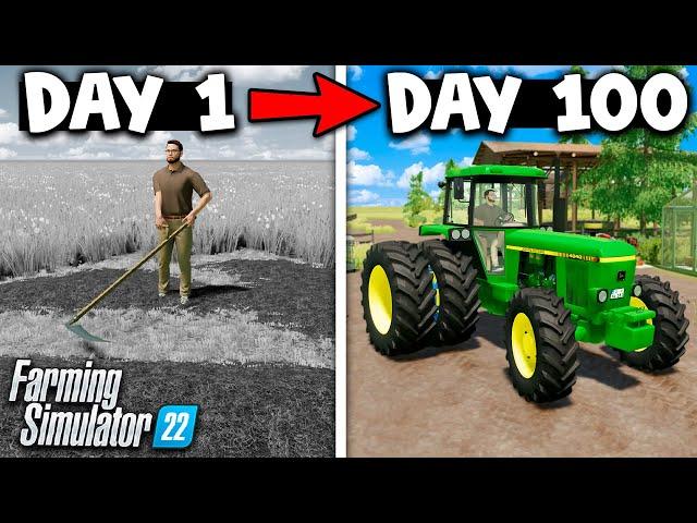 I Spent 100 Days Building a FARM on a Flat Map!! Here's What Happened!? Farming Simulator 22