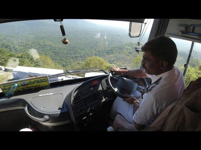 Indian Bus Driver Showing inch Perfect Turning skills on Extreme Hairpin bends