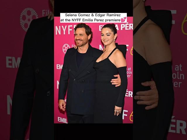 Selena Gomez with co-star Edgar Ramirez#selenagomez #shorts #nyff #nyffpremiere #emiliaperez #fyp