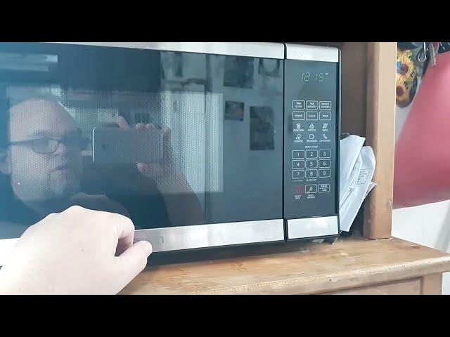 How to LOCK or Unlock CHEFMAN Microwave Oven (MicroCrisp Countertop Black White Steel)