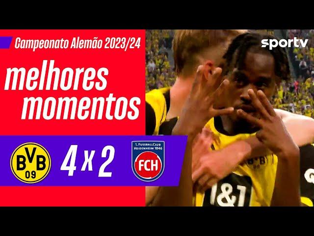 BORUSSIA DORTMUND 4 X 2 HEIDENHEIM | MELHORES MOMENTOS | CAMPEONATO ALEMÃO 2024/25 | sportv