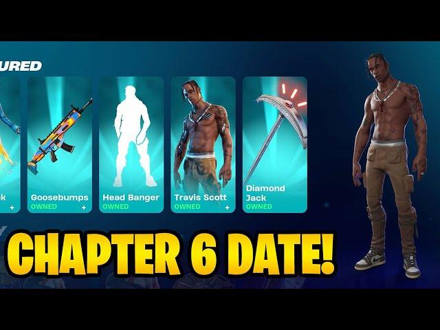 TRAVIS SCOTT SKIN RETURN DATE in FORTNITE ITEM SHOP! (Travis Scott Returning Chapter 6 2024)