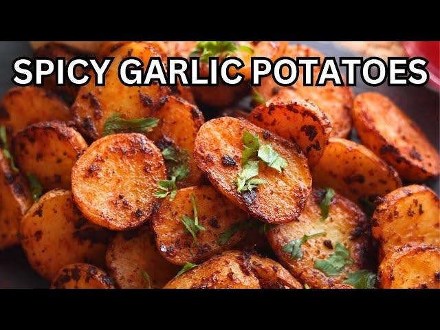 Middle Eastern Style Spicy Garlic Potatoes Recipe - Crispy Garlic Potatoes