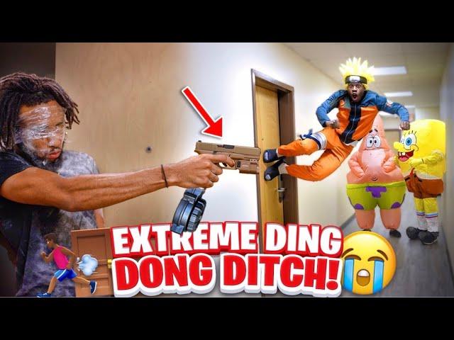 EXTREME DING DONG DITCH Part 11!! | COLLEGE EDITION *GONE WRONG*