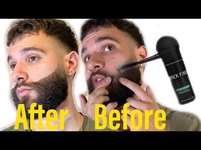 How to fix: Patchy or Thinning Hair/Beard by Applying Thick Fibers - Hair Fibers - MY SECRET!