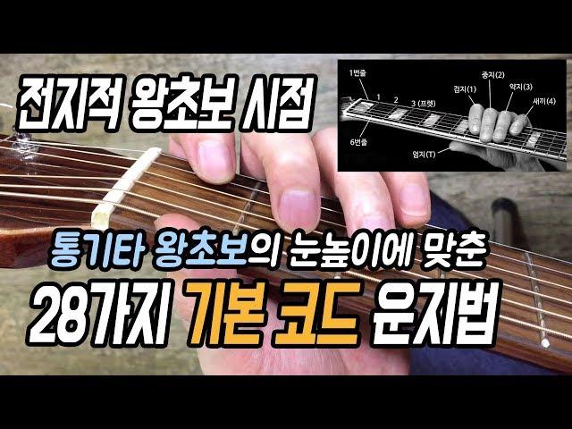 통기타 왕초보의 눈높이에 맞춘 28가지 기본코드 운지법 강좌 / 딩기리닷컴 / 기본코드 익히기 / 기본코드 잡는 법 / 기타 독학, 입문