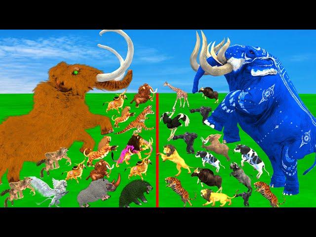 Modern Mammals vs Cenozoic Beasts Size Comparison Mammoth T-Rex Vs Elephant Lion Animal Epic Battle