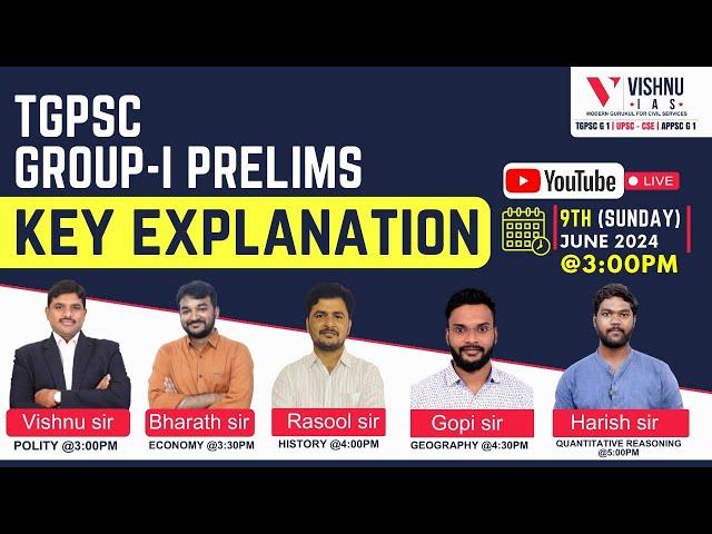 TSPSC Group 1 Prelims Examination Key Explanation by Vishnu IAS Academy #tspscgroup1 #tgpsc