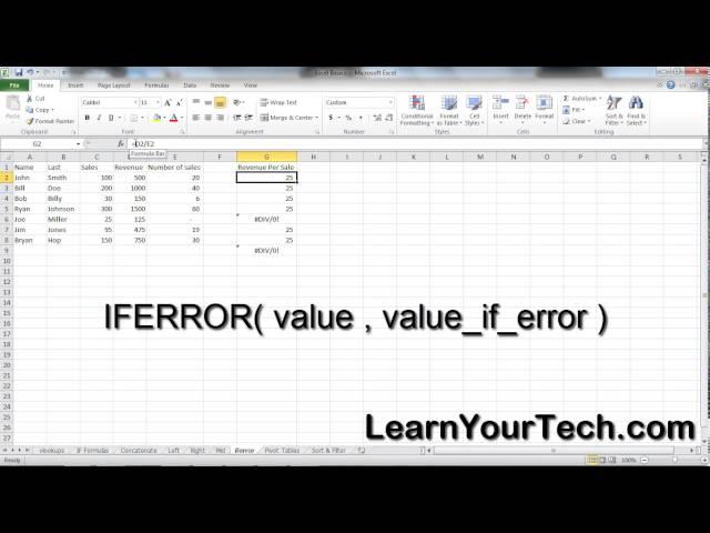 IFERROR Function Microsoft Excel