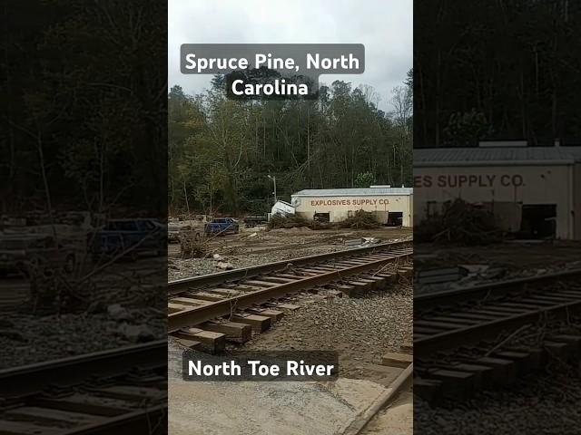 Catastrophic flood damage Spruce Pine North Carolina North Toe River #wnc #flooding #sprucepine