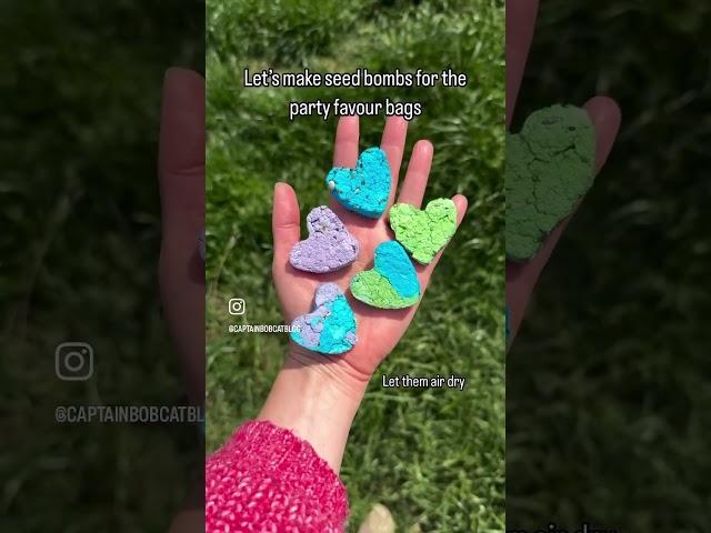 Making seedbombs for party bags