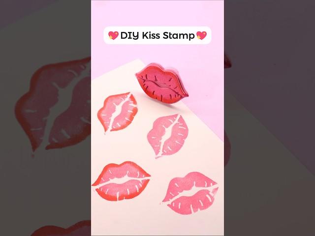 DIY Kiss Stamp  How to make a stamp / Easy Handmade Stationery Craft / Valentine's Day #art #craft