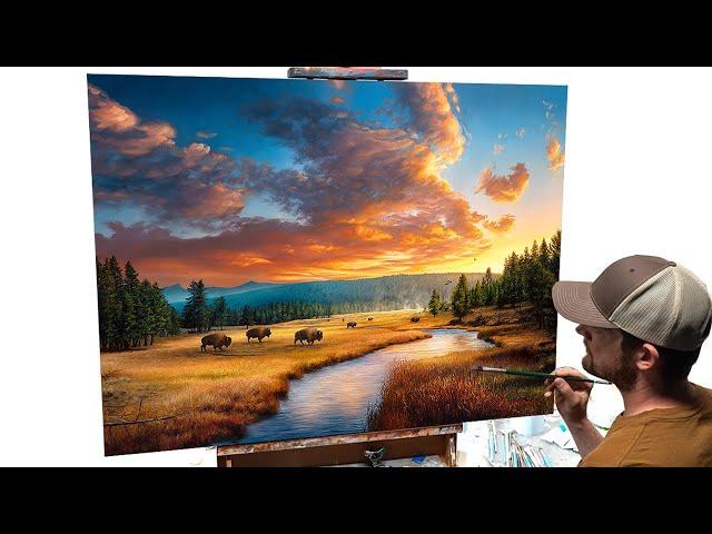 Yellowstone's Cycle of Life: A Stunning Landscape Painting Timelapse