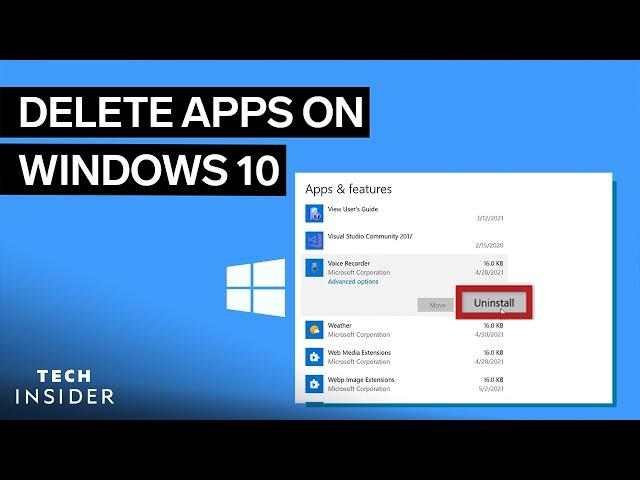 How To Delete Apps On Windows 10