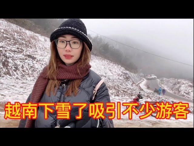 中国朋友说越南冬天不冷，今年越南突然下雪了吸引很多游客