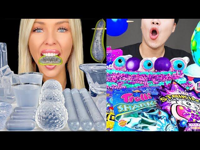 ASMR CLEAR FOOD, ALOE VERA, SPRITE SQUEEZE DRINK, ORANGE JELLO SHOTS, EDIBLE PERFUMES MUKBANG