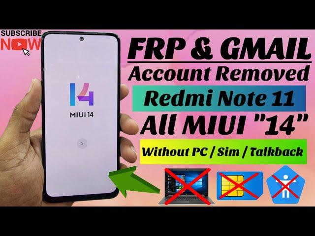 Redmi Note 11  FRP Bypass / All MIUI 14 FRP Bypass Without Computer Latest Update 2023.