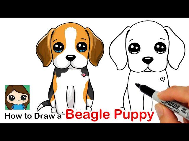 How to Draw a Beagle Puppy Dog Easy ️