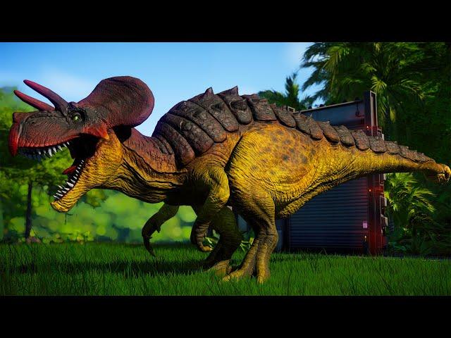 Ultimasaurus, Indoraptor, Tyrannosaurus Rex Dinosaurs Fighting   Jurassic World Evolution Mods!
