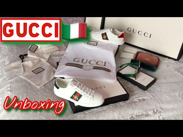 GUCCI Ace Sneakers GUCCI Tshirt GUCCI Sunglasses Unboxing || @gucci  @InVogueUKfashion