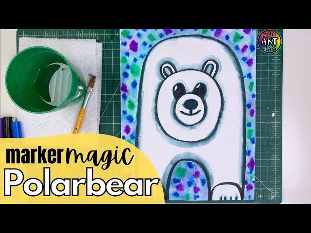 Winter Polar Bear Marker Magic Art Project