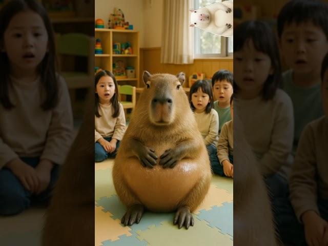 Capybara belly rubbing-daycare center #capybara #cute #funny #animals #カピバラさん
