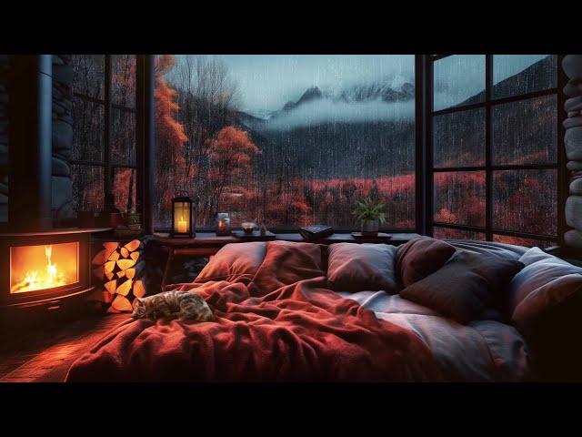 Cozy Rain with Fireplace - Relaxing Rain Sounds for Instant Relaxation and  Sleep