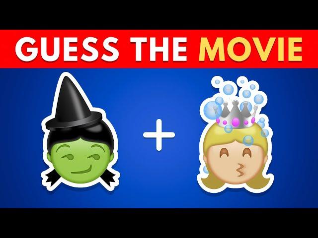 Guess the Movie by Emoji!  Movie Quiz | Wicked 2024, The Grinch, Sonic, The Little Mermaid