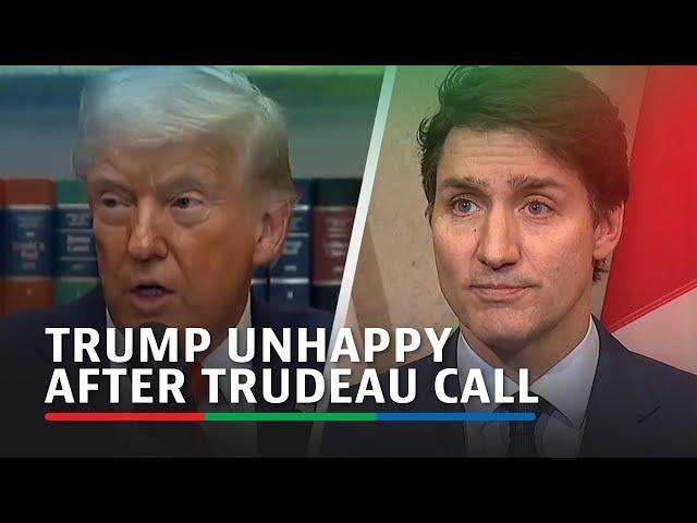 Trump unhappy after Trudeau call, demands action on fentanyl flow | ABS-CBN News