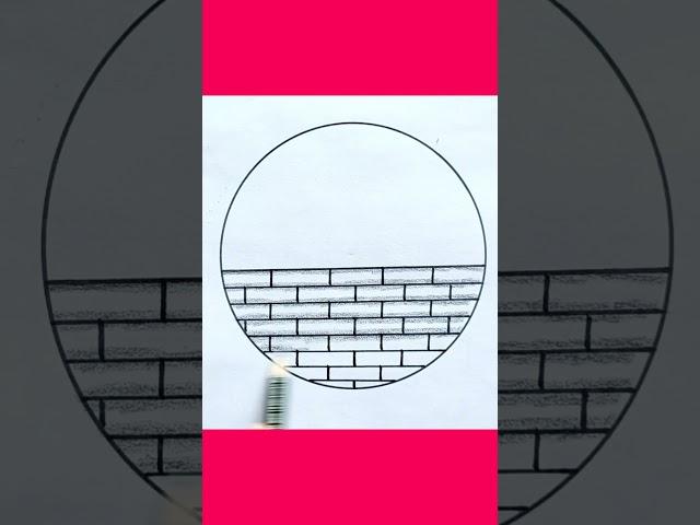 Scenery drawing in a circle #circledrawing #scenery #drawing #shortsvideo #youtubeshorts #shorts