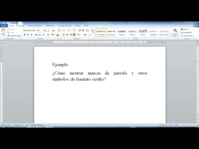 34.- Word infinito. ¿Cómo mostrar marcas de párrafo y otros símbolos de formato oculto?