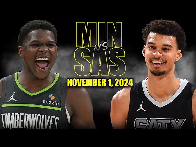 Minnesota Timberwolves vs San Antonio Spurs Full Game Highlights - November 2, 2024 NBA Season