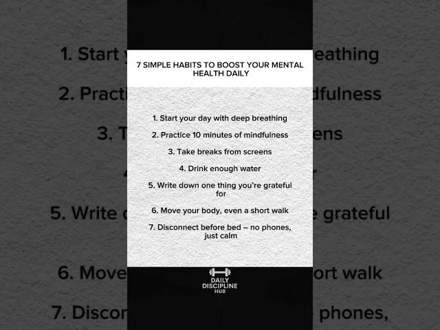 These 7 habits will boost your mental health#alphamindset #ambitionovereverything #hustletogether