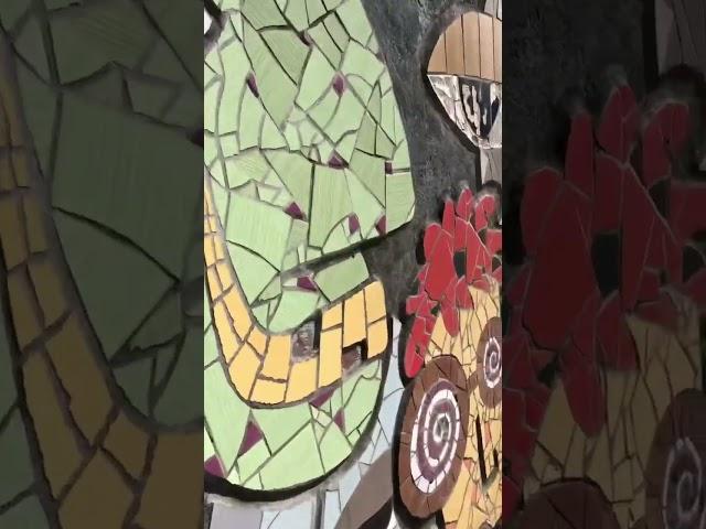 Living in Prague: spotted the mosaic wall while walking on my lunch break. Street art 