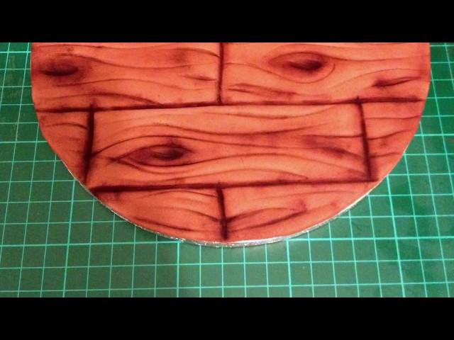 Wooden floor cake board tutorial