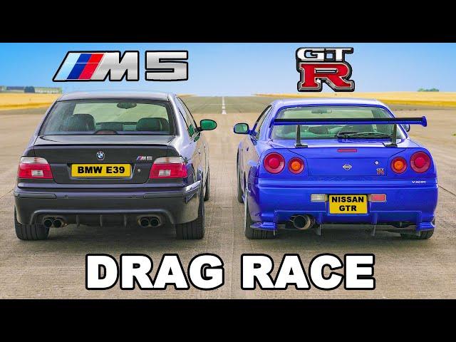 BMW E39 M5 v R34 GT-R Skyline: DRAG RACE