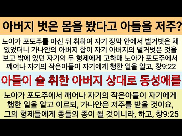 노아가 친아들 함을 저주한 이유는 무엇일까? 크리스챤이 술을 먹어도 되나? 창9:18~27