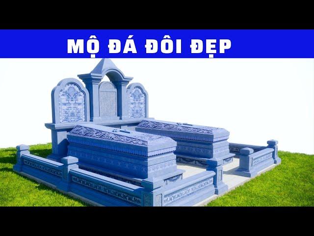 mộ đá đôi công giáo đẹp - Đá thiên sơn