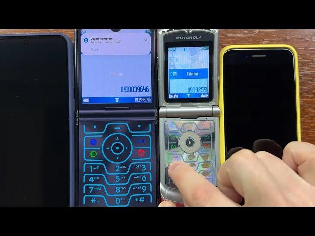 Moto Razr 40 Ultra Retro Razr Mode vs Razr V3 Outgoing Calls + Samsung S23+ & iPhone 7 Incoming Call