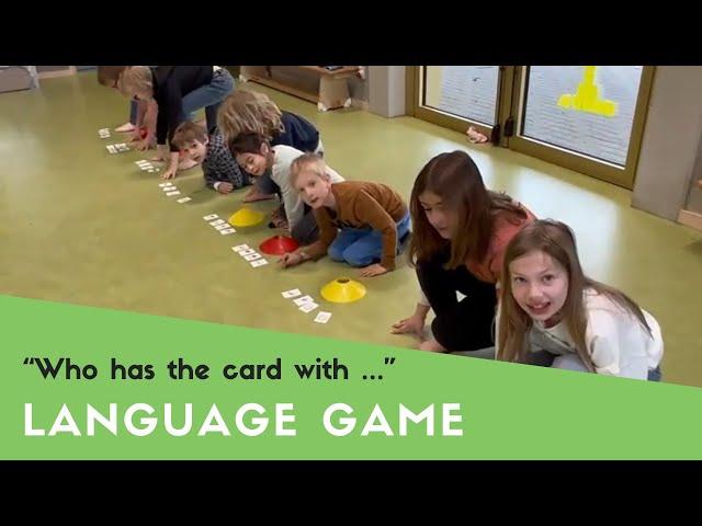 FLE le français pour enfants.  Petit jeu actif: qui a la carte de ... ?