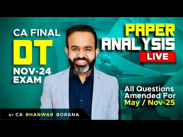 CA FINAL DT NOV 24 Paper Analysis