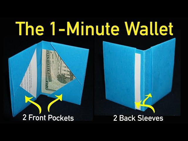 The Easy 1-Minute Wallet! (Easiest Paper Wallet/Card-Holder)