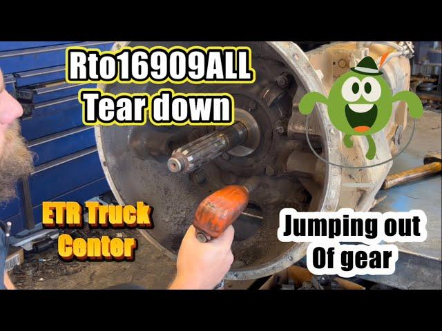 Concrete truck transmission jumping out of gear. Rto16909ALL Eaton fuller disassembled for repair