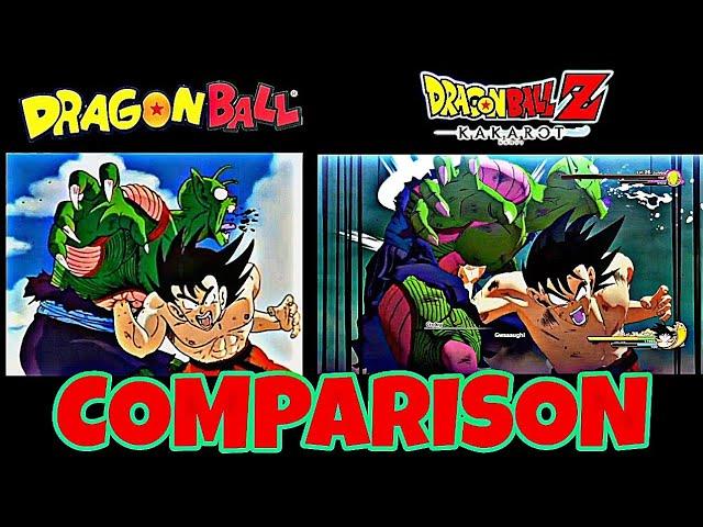 Goku's Meteor Combination Scene - DBZ Kakarot DLC 5 & OG Dragon Ball Anime - Side by Side Comparison