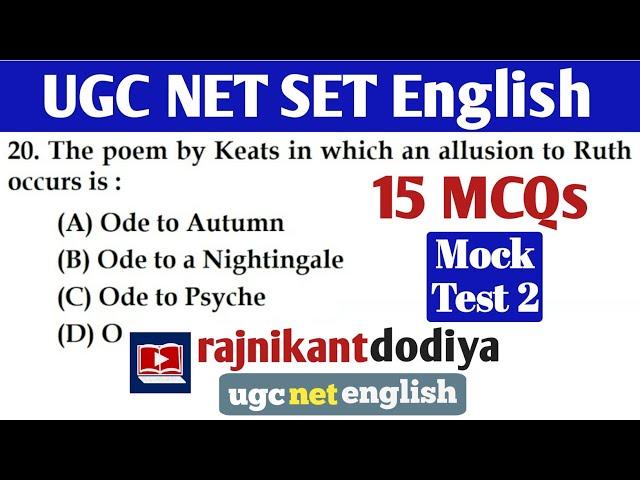 UGC NET 2024 Mock Test 2 UGC NET English Literature | Most Expected Questions for NET and SET Exams