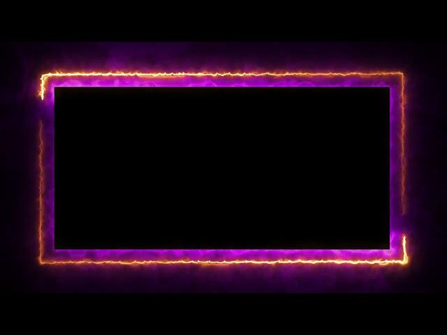 Glowing frame black screen | Neon light border | Frame template video background