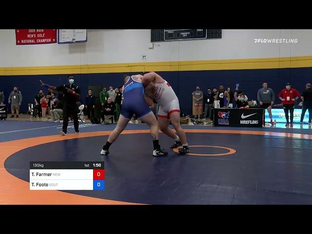 130 Kg Quarterfinal - Tanner Farmer, New York Athletic Club Vs Tom Foote, South Side Wrestling Clu